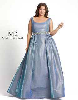 Style 66817F Mac Duggal Light Blue Size 16 Ball gown on Queenly