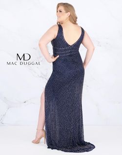 Style 4850F Mac Duggal Blue Size 24 Plus Size Side slit Dress on Queenly