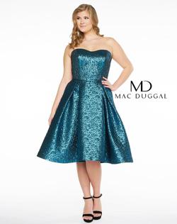 Style 66280F Mac Duggal Blue Size 18 Tall Height Strapless Cocktail Dress on Queenly