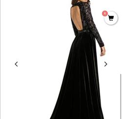 Johnathan Kayne Black Size 4 Keyhole Prom Train Medium Height A-line Dress on Queenly