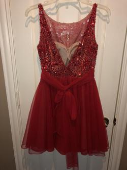 Sherri Hill Red Size 2 Beaded Top Cocktail Dress on Queenly