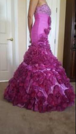 Jovani  Purple Size 00 Hot Pink Strapless Prom Mermaid Dress on Queenly