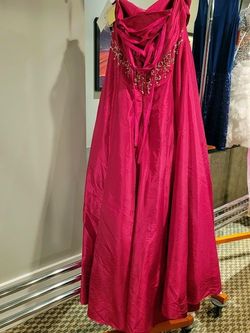 Style 3956 Mystique Hot Pink Size 24 Sweetheart $300 Strapless A-line Dress on Queenly