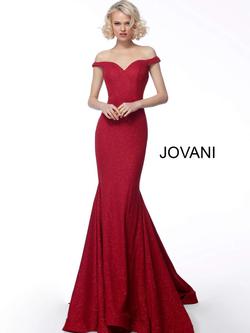 Style 55187 Jovani Red Size 24 Tall Height Burgundy Prom Mermaid Dress on Queenly
