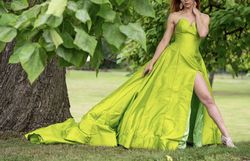 Jovani Green Size 2 Tall Height Train Ball gown on Queenly
