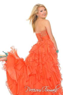 Style P20941 Precious Formals Orange Size 12 Strapless Prom Straight Dress on Queenly