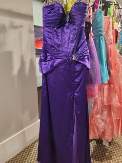 Style 8815 Mori Lee Purple Size 12 Strapless Prom Straight Dress on Queenly