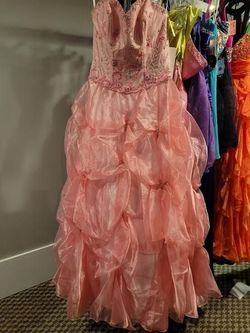 Style Madison James Q040 Pink Size 12 $300 Sequined Sequin Ball gown on Queenly