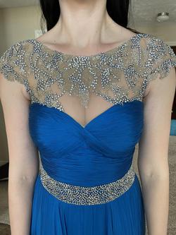 Custom Sherri Hill Blue Size 4 Pageant Ball gown on Queenly