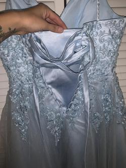Angela & Alison Blue Size 2 Corset Ball gown on Queenly