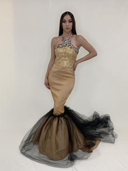 Larissa Couture LV Gold Size 2 Floor Length Mermaid Dress on Queenly
