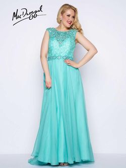 Style 77169F Mac Duggal Green Size 22 Sheer Nude Prom Straight Dress on Queenly