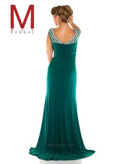 Style 76993F Mac Duggal Green Size 18 Tall Height Prom Straight Dress on Queenly