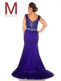 Style 77013F Mac Duggal Purple Size 30 Tall Height Jewelled Plus Size Side slit Dress on Queenly