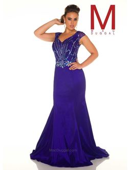 Style 77013F Mac Duggal Purple Size 30 Black Tie Prom Side slit Dress on Queenly