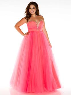 Style 2042F Mac Duggal Orange Size 26 Tall Height Strapless Prom Ball gown on Queenly