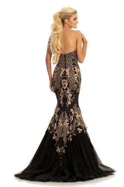 Style 9001 Johnathan Kayne Black Size 12 Tall Height Sheer Prom Mermaid Dress on Queenly