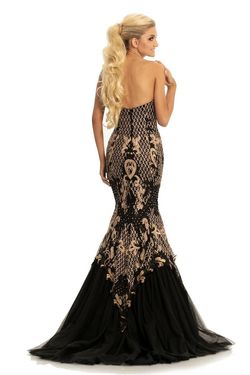 Style 9001 Johnathan Kayne Black Size 12 Sequin Sheer Sequined Prom Jewelled Mermaid Dress on Queenly
