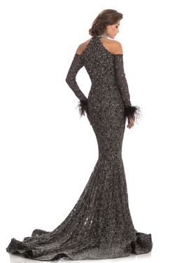 Style 8219 Johnathan Kayne Black Size 12 Floor Length Jersey Mermaid Dress on Queenly