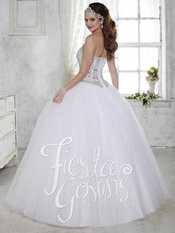 Style 56276 House of Wu Fiesta White Size 14 Quinceanera Strapless Plus Size Cotillion Ball gown on Queenly