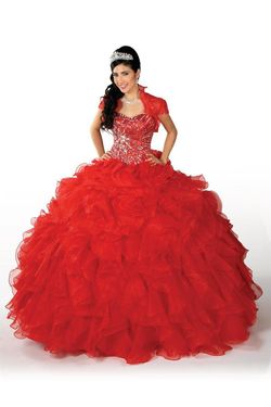 Style 2197 Karishma Creations Red Size 6 Tall Height Corset Strapless Ball gown on Queenly