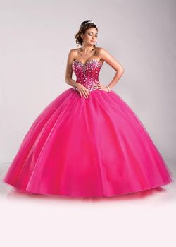 Style Q15250 Karishma Creations Pink Size 6 Tall Height Pageant Quinceanera Tulle Corset Ball gown on Queenly