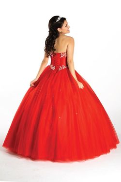 Style 2191 Karishma Creations Red Size 10 Tall Height Floor Length Quinceanera Ball gown on Queenly