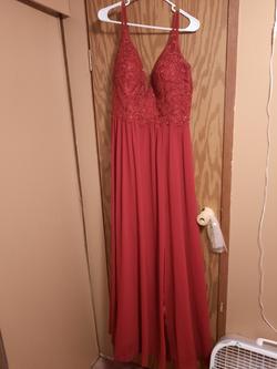 Nox Red Size 14 Holiday Side slit Dress on Queenly