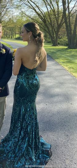 Jovani Green Size 0 Prom Military Mermaid Dress on Queenly