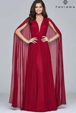 Style S8087 Faviana Red Size 4 A-line Dress on Queenly