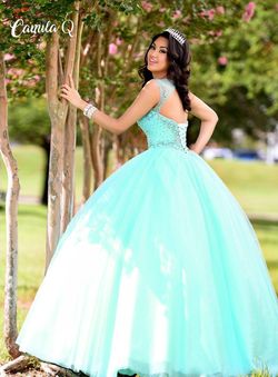 Style Q17011 Karishma Creations Green Size 20 Pageant Cap Sleeve Plus Size Tall Height Ball gown on Queenly