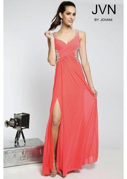 Jovani Orange Size 4 Sheer Prom Side slit Dress on Queenly