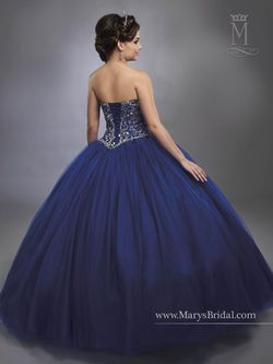 Style 4781 Mary's Red Size 4 Tulle Quinceanera Strapless Ball gown on Queenly