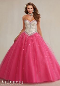 Style 89083 Vizcaya Pink Size 2 Jewelled Tulle Strapless Corset Ball gown on Queenly