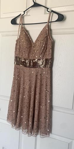 Ashley Lauren Gold Size 4 Flare Holiday Cocktail Dress on Queenly
