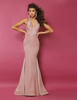 Style 20029 2Cute Prom Light Pink Size 6 Military Sequin Halter Mermaid Dress on Queenly