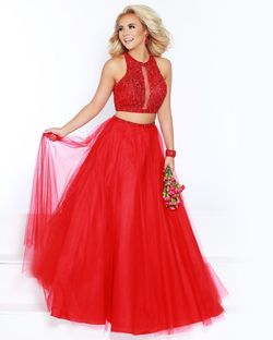 Style 91523 2Cute Prom Red Size 8 Tall Height Prom A-line Dress on Queenly