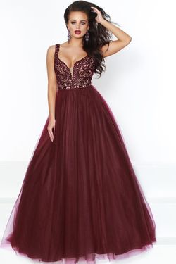 Style 81020 2Cute Prom Red Size 28 Tall Height Burgundy 81020 Lace Floor Length A-line Dress on Queenly
