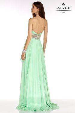 Style 6607 Alyce Paris Light Green Size 12 Black Tie Bridesmaid A-line Dress on Queenly