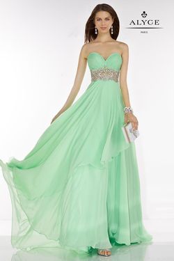 Style 6607 Alyce Paris Green Size 12 Bridesmaid Strapless Prom A-line Dress on Queenly