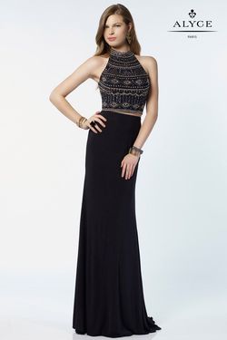 Style 6699 Alyce Paris Black Tie Size 12 Floor Length Straight Dress on Queenly