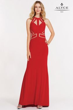 Style 8013 Alyce Paris Blue Size 4 Black Tie Prom Mermaid Dress on Queenly
