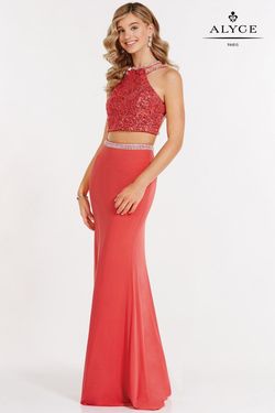 Style 8010 Alyce Paris Pink Size 0 Tall Height Two Piece Prom Straight Dress on Queenly