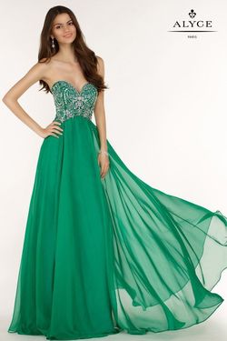 Style 6682 Alyce Paris Green Size 10 Sweetheart Straight Dress on Queenly