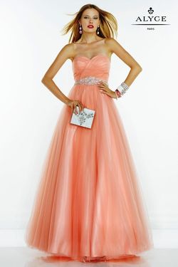 Style 1075 Alyce Paris Orange Size 18 Strapless Bridesmaid A-line Dress on Queenly