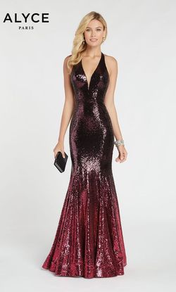 Style 60301 Alyce Paris Red Size 6 Shiny Prom Floor Length Mermaid Dress on Queenly