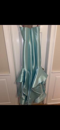 Jovani Blue Size 6 Train Strapless Corset Prom Mermaid Dress on Queenly