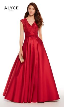 Style 27278 Alyce Paris Red Size 14 Ball gown on Queenly