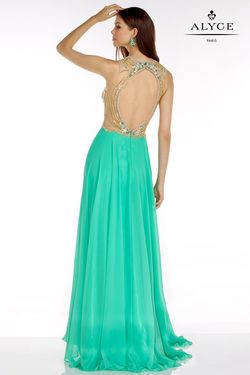 Style 6526 Alyce Paris Green Size 2 Tall Height Floor Length Black Tie A-line Dress on Queenly