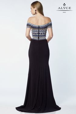 Style 6694 Alyce Paris Black Size 00 Two Piece Prom Military Floor Length Mermaid Dress on Queenly